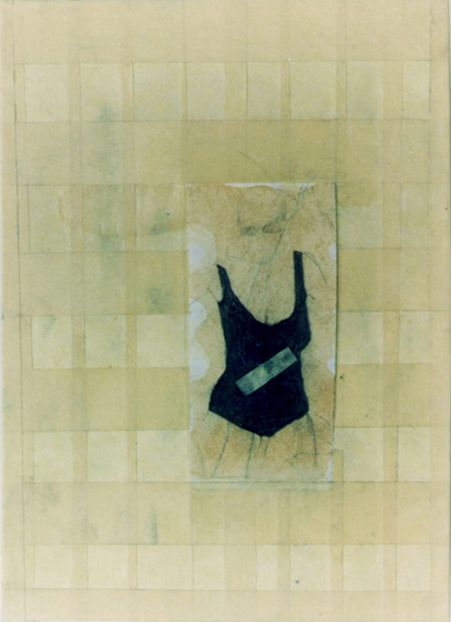 Untitled, masking tape, pencil and water color on paper, 30x40cm, 1995