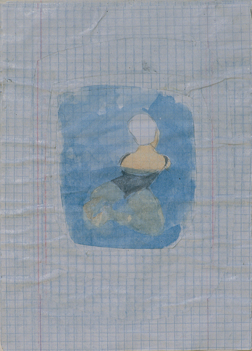 Untitled, water color on a grid paper, 15x21cm, 1995 (2)