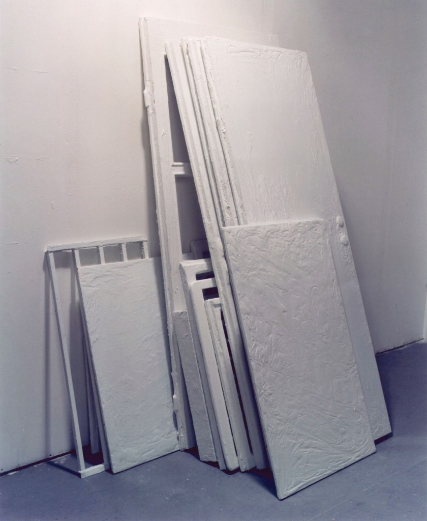 Surfaces, doors, windows, wood and industrial oil paint, variable dimensions, 1999