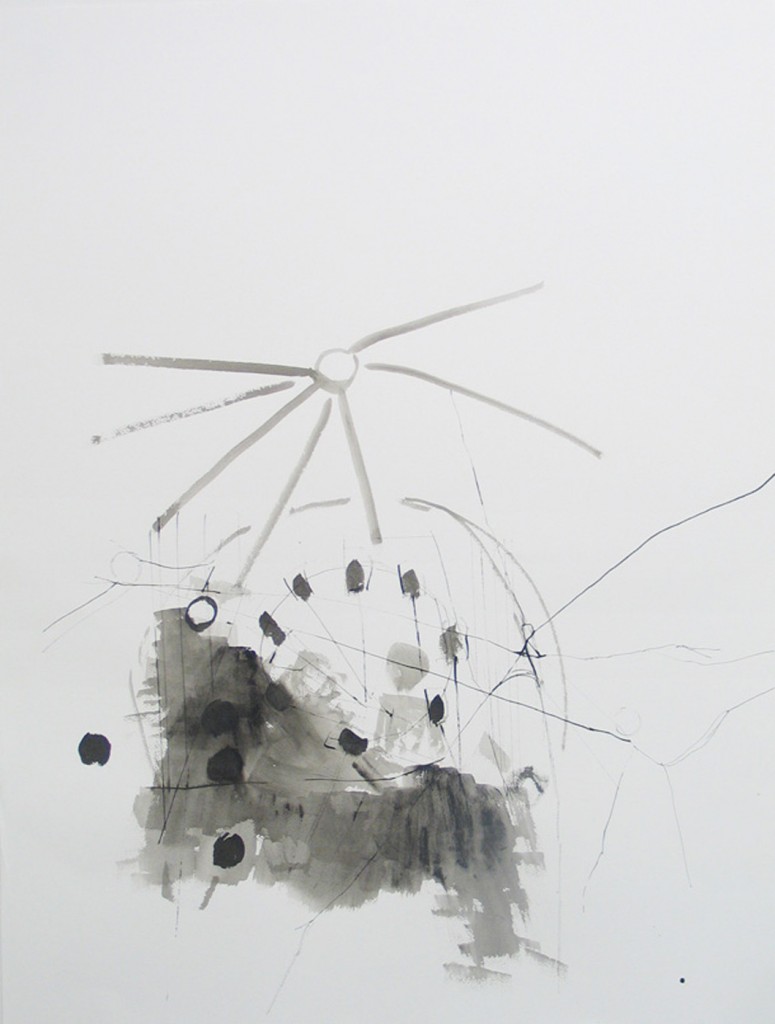 Untitled, from the series Giant Wheel, ink on paper, 100x70cm, 2007 (4)