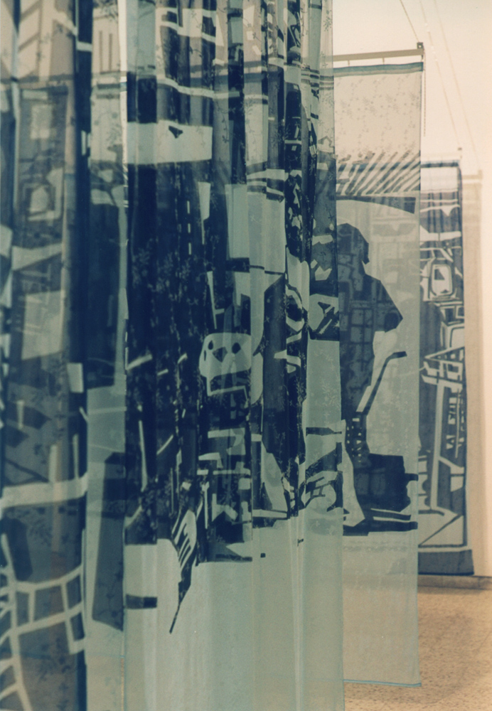 Mutual Installation, marker pen drawings on curtains, 2000 (4)