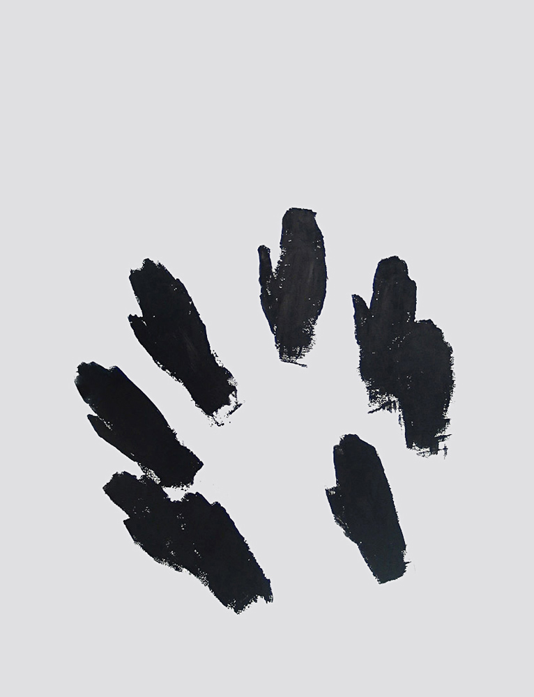 Untitled (Shaking Hands 1), acrylic on paper, 100x70cm, 2006