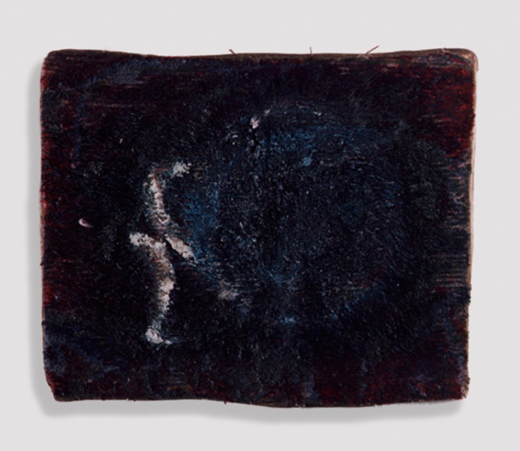 Untitled (Swimmers), oil on carpet, 25x20cm, 1995 (1)