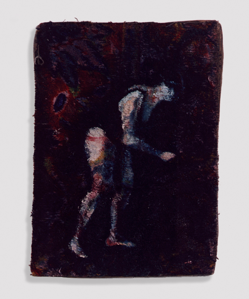 Untitled (Swimmers), oil on carpet, 30x40cm, 1995 (1)