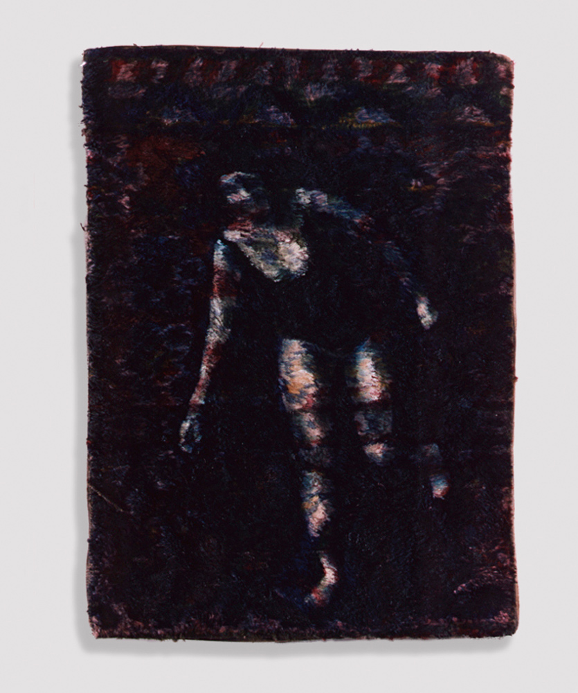 Untitled (Swimmers), oil on carpet, 30x40cm, 1995 (2)