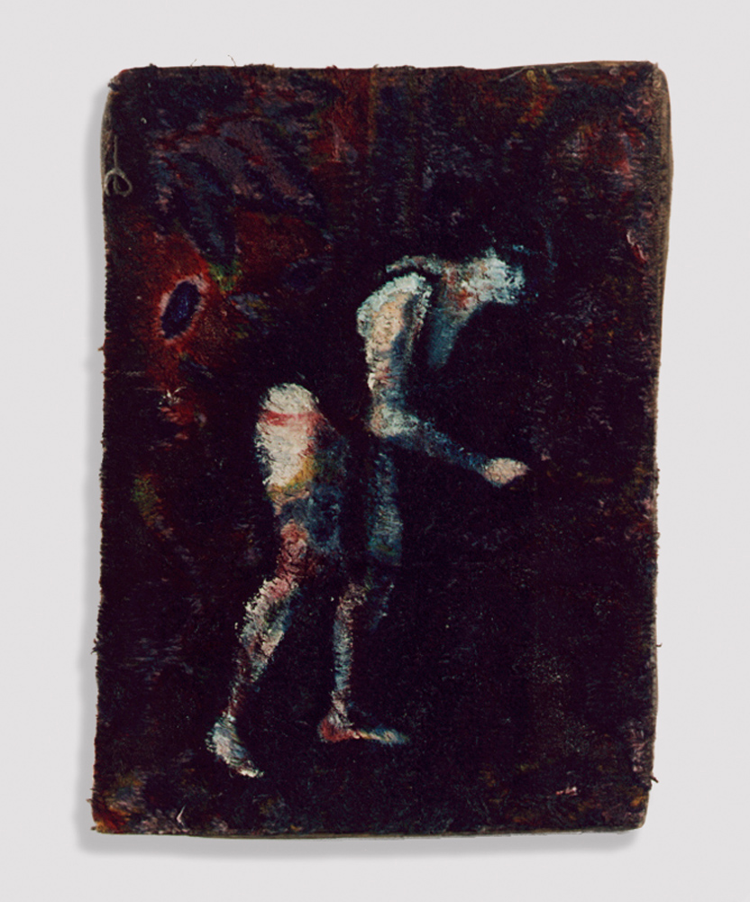Untitled (Swimmers), oil on carpet, 30x40cm, 1995 (4)