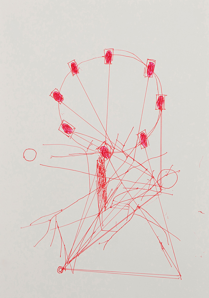 Untitled, from the series Giant Wheel, ink on paper, 30x42cm, 2007