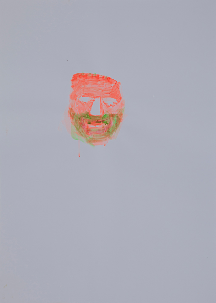 Mask, pigment and glue on paper, 70x50cm, 2005 (10)