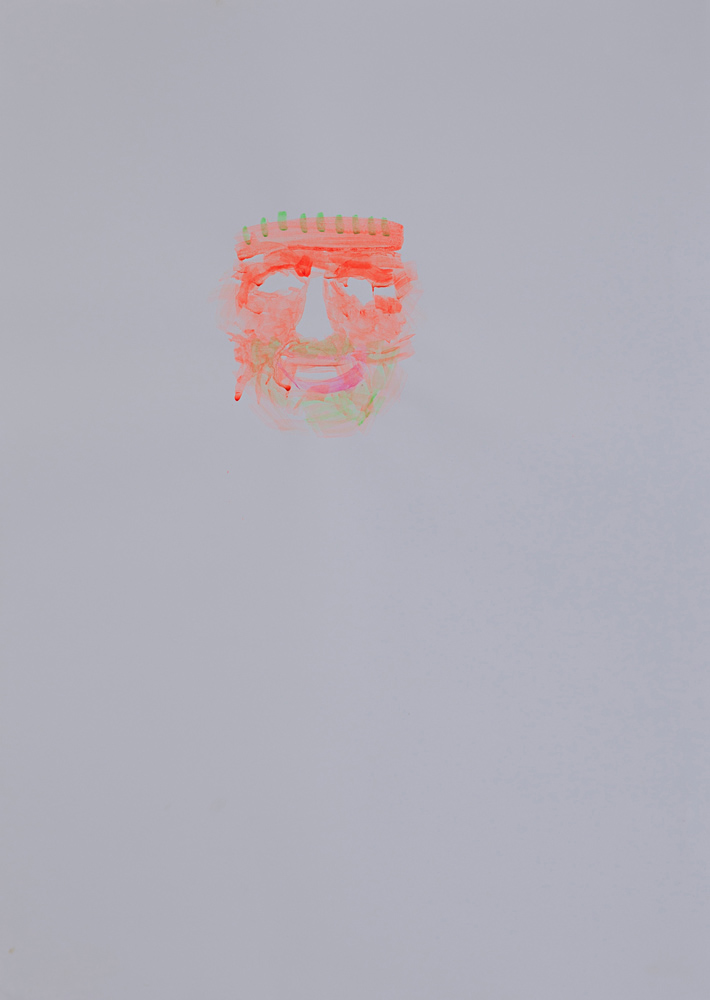 Mask, pigment and glue on paper, 70x50cm, 2005 (11)