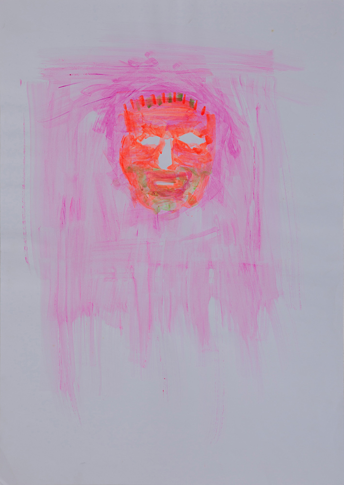 Mask, pigment and glue on paper, 70x50cm, 2005 (16)