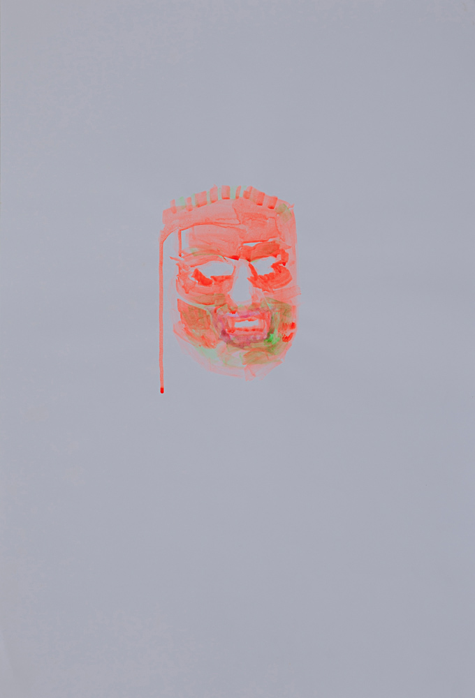 Mask, pigment and glue on paper, 70x50cm, 2005 (17)