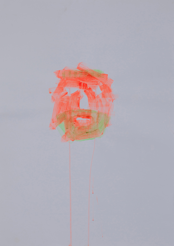Mask, pigment and glue on paper, 70x50cm, 2005 (19)