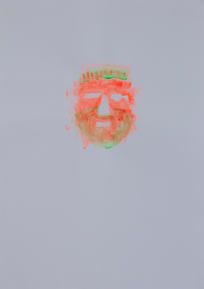 Mask, pigment and glue on paper, 70x50cm, 2005 (3)