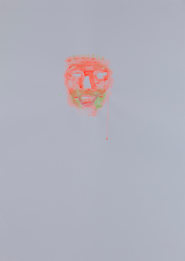 Mask, pigment and glue on paper, 70x50cm, 2005 (4)