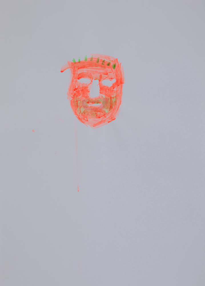 Mask, pigment and glue on paper, 70x50cm, 2005 (5)