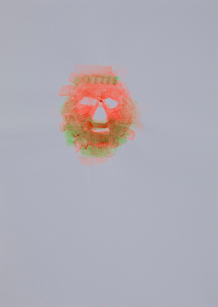 Mask, pigment and glue on paper, 70x50cm, 2005 (6)