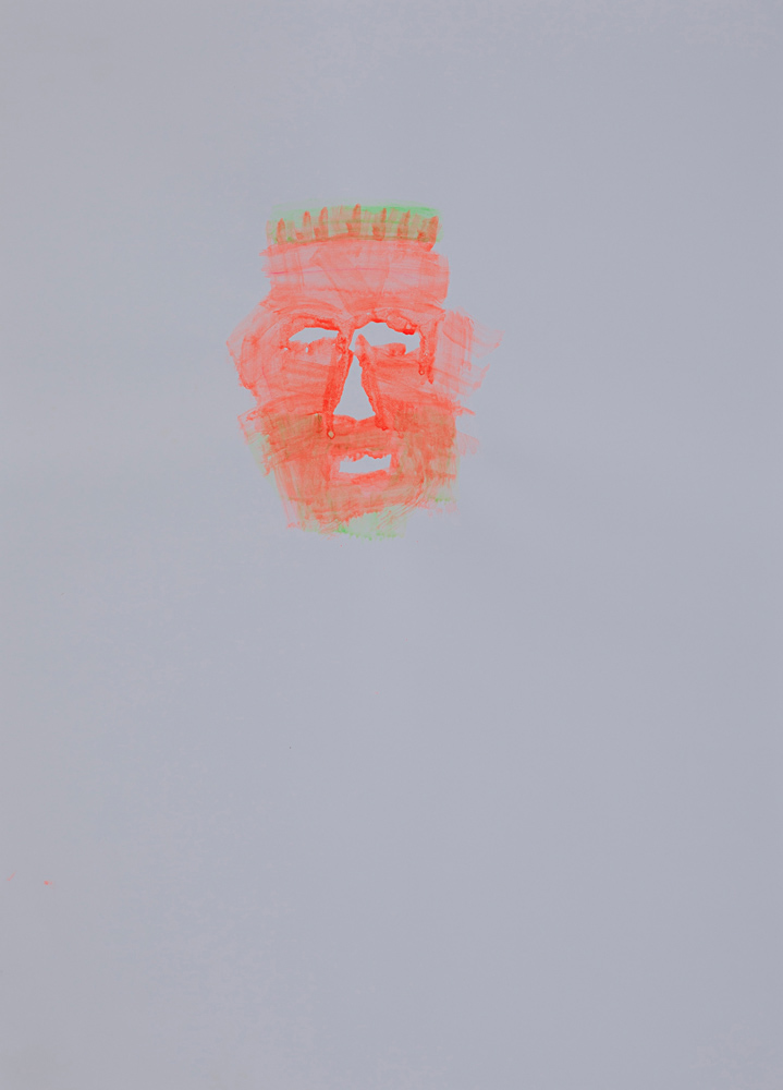 Mask, pigment and glue on paper, 70x50cm, 2005 (7)