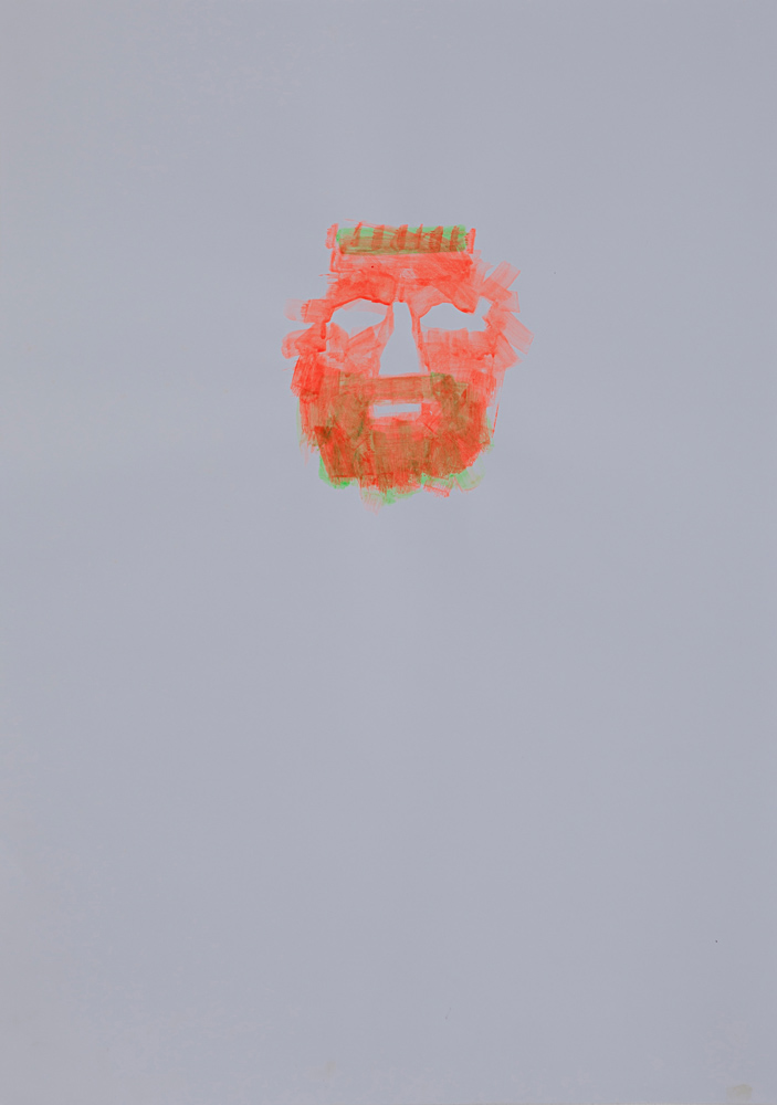 Mask, pigment and glue on paper, 70x50cm, 2005 (8)