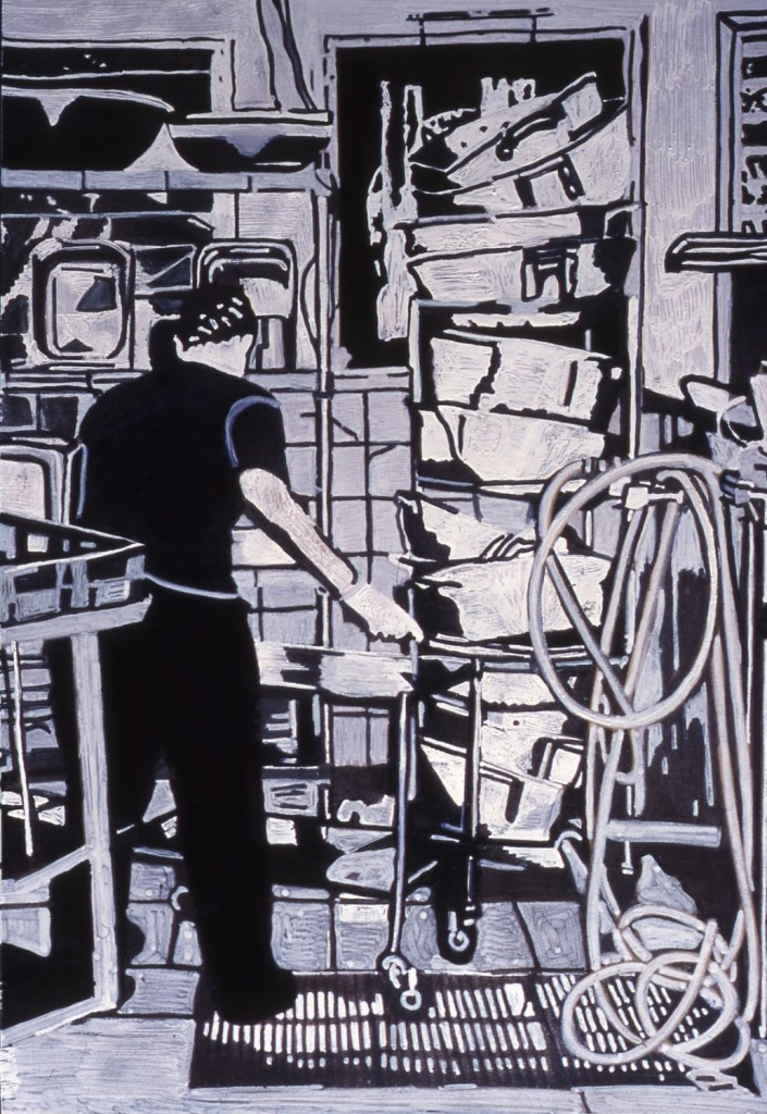 Skethes for final work, communal living in the Kibbutz, marker on paper, 2000